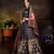 Navy Blue Resham And Sequins Embroidered Satin Semi Stitched wedding lehenga
