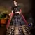 Navy Blue Resham And Sequins Embroidered Satin Semi Stitched wedding lehenga