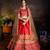 Red Sequins Embroidered Satin Semi Stitched wedding lehenga