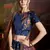 Blue Resham And Sequins Embroidered Satin Semi Stitched wedding lehenga