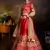 Red Sequins Embroidered Satin Semi Stitched wedding lehenga
