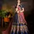 Blue Resham And Sequins Embroidered Satin Semi Stitched wedding lehenga