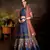 Blue Resham And Sequins Embroidered Satin Semi Stitched wedding lehenga