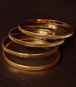 Two Pairs of Gold Plated Glossy Bangles for Women