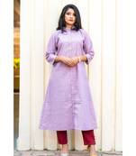 light purple kurta with pearl work