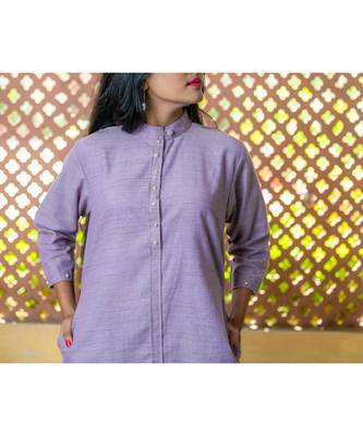 light purple kurta with pearl work 2