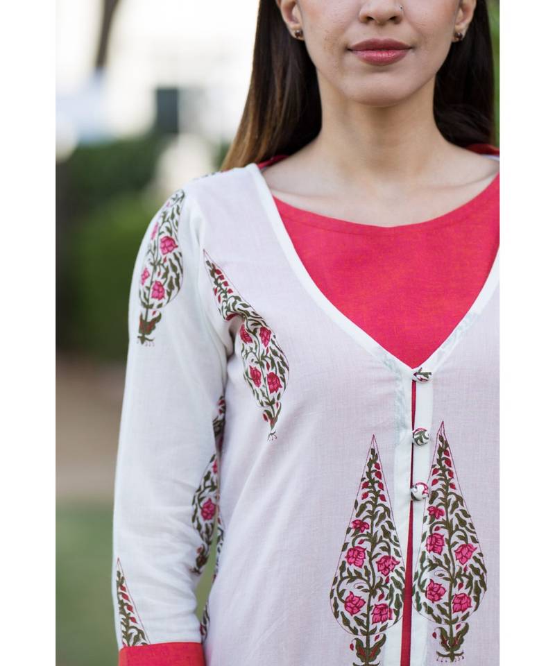 pink printed cotton dresses