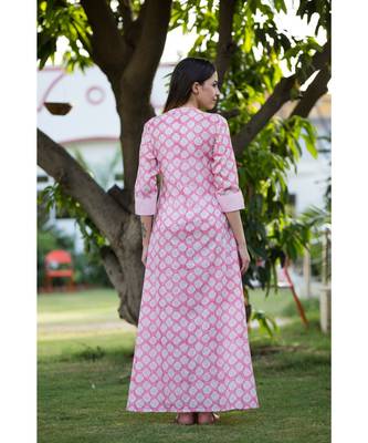 pink printed cotton dresses 2