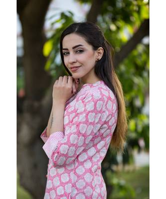 pink printed cotton dresses 4