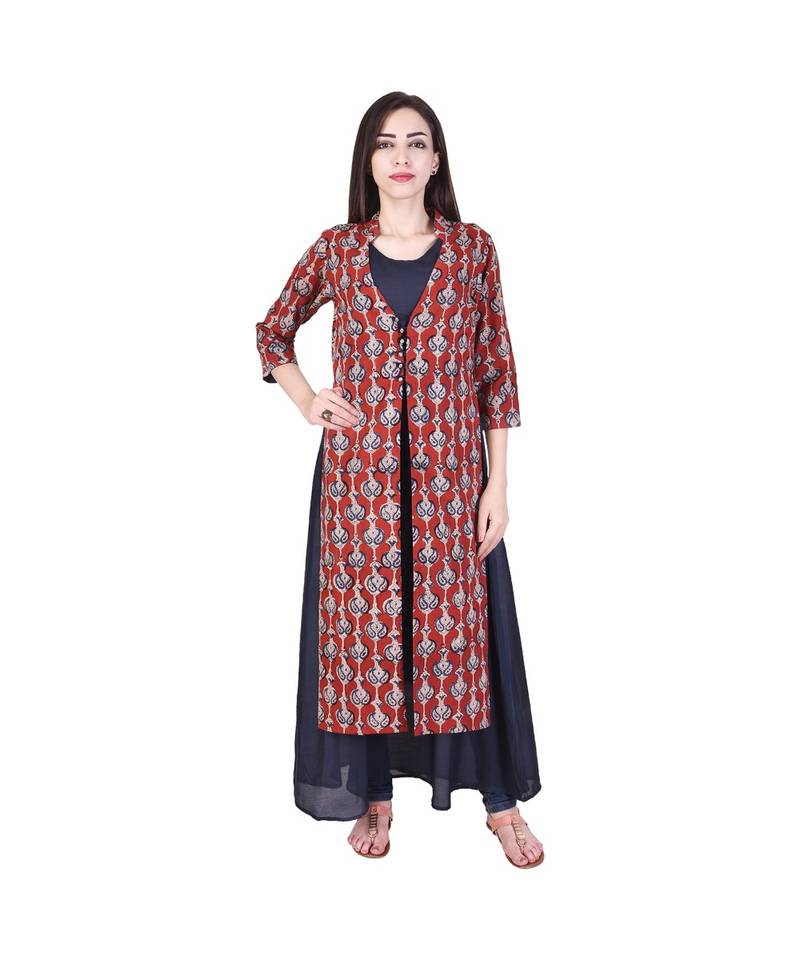 red printed cotton dresses