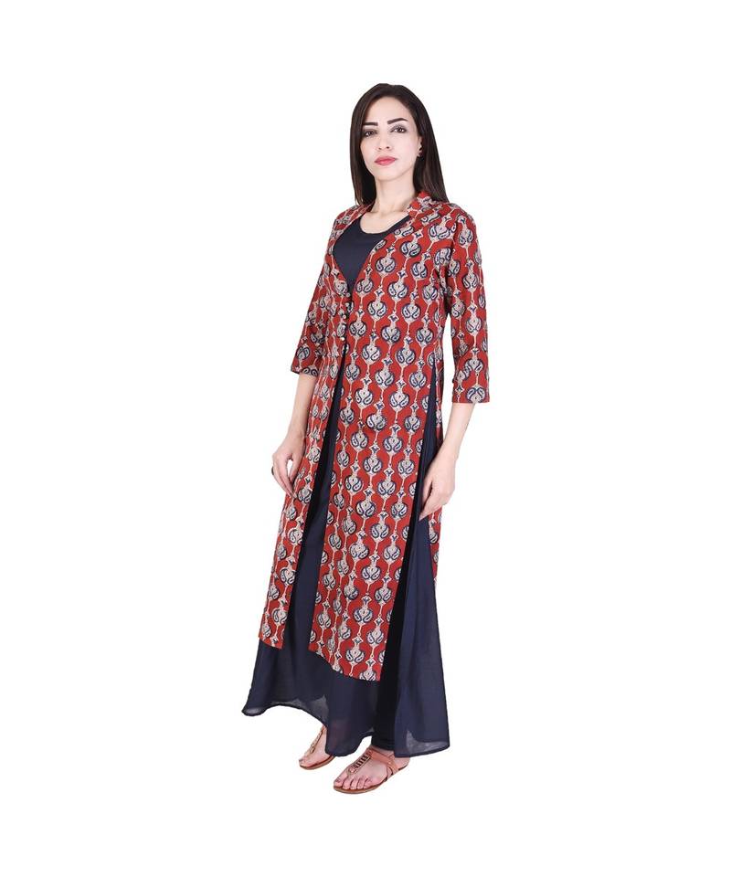 red printed cotton dresses