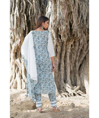 off white printed cotton kurti 2