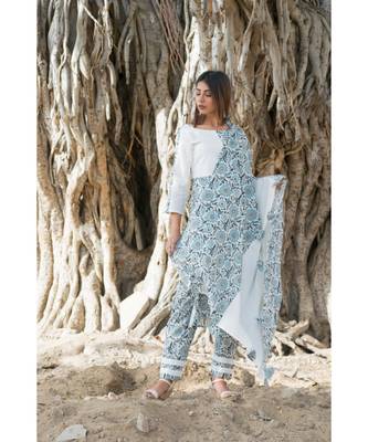 off white printed cotton kurti 4