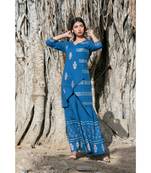 blue printed cotton kurti