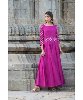 rani pink printed cotton kurti 1