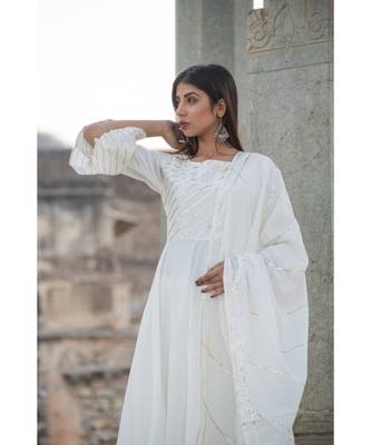 off white printed cotton kurti 6