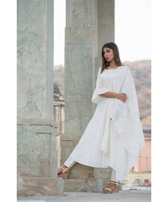 off white printed cotton kurti 7