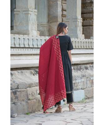 black printed cotton kurti 2