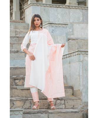 off white printed cotton kurti 4
