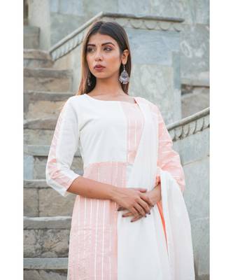 off white printed cotton kurti 5