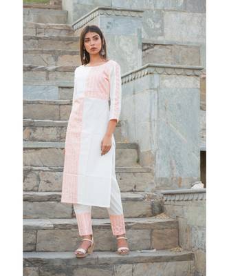off white printed cotton kurti 6