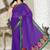 Purple Faux chiffon Saree with Blouse
