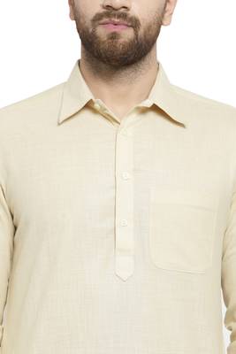 Designer Beige Pathani Lenin Kurta  Pajama 2