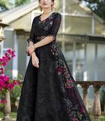 Black woven organza salwar