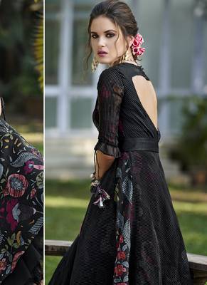 Black woven organza salwar 2