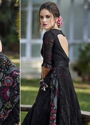 Black woven organza salwar 3