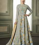 Light-Grey Embroidered Georgette Salwar