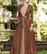 Brown Woven Satin Salwar