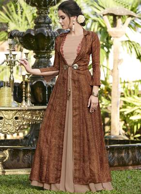 Brown Woven Satin Salwar 3