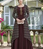 Coffee Woven Tussar Salwar