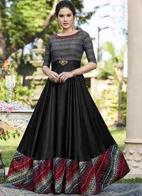 Black Woven Satin Salwar 1