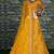 Glamorous Mustard Dori, Zari, and Sequins Embroidered Thai Silk fabric wedding lehenga for bride