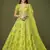 Seductive Neon Green Dori Zari And Sequins Embroidered Silk Indian Lehenga Choli Dress