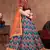 Navy Blue Thread, Dori, Zari, & Sequins Embroidered with stonework Mulberry Silk Semi Stitched Lehenga choli for wedding