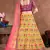 Yellow Thread, Dori, Zari, and Sequins Embroidered with stonework Mulberry Silk Semi Stitched Lehenga choli for bride