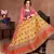 Yellow Thread, Dori, Zari, and Sequins Embroidered with stonework Mulberry Silk Semi Stitched Lehenga choli for bride