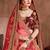 Appetizing Maroon Dori, Sequins, and Thread Embroidered Taffeta Silk Fabric Lehenga choli for Bride