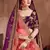 Seductive Purple Dori, Sequins, and Thread Embroidered Taffeta Silk Fabric Designer lehenga for wedding