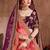 Seductive Purple Dori, Sequins, and Thread Embroidered Taffeta Silk Fabric Designer lehenga for wedding