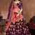 Seductive Purple Dori, Sequins, and Thread Embroidered Taffeta Silk Fabric Designer lehenga for wedding