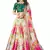 Cream Sequins Embroidered Organza Semi Stitched Floral Lehenga for wedding
