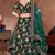 Dazzling Dark Green Dori, Sequins, and Thread Embroidered Taffeta Silk Fabric Designer Lehenga for wedding