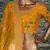 Glamorous Mustard Dori, Zari, and Sequins Embroidered Thai Silk fabric wedding lehenga for bride