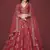 Red Dori Zari And Sequins Embroidered Thai Silk Lehenga Dress
