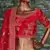 Enchanting Red Dori, Zari, and Sequins Embroidered Thai Silk fabric indian designer lehenga dress