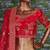 Enchanting Red Dori, Zari, and Sequins Embroidered Thai Silk fabric indian designer lehenga dress